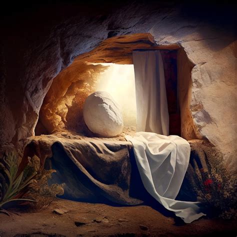 Premium Ai Image Resurrection Of Jesus Christ Empty Grave Tomb With