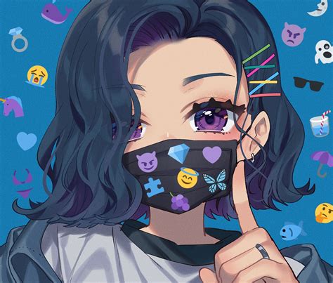 anime anime girls digital art artwork 2d portrait face mask hd wallpaper