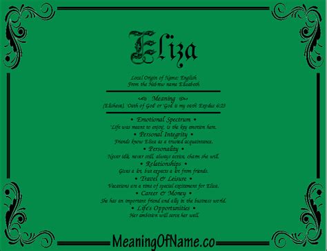 Eliza Meaning Of Name