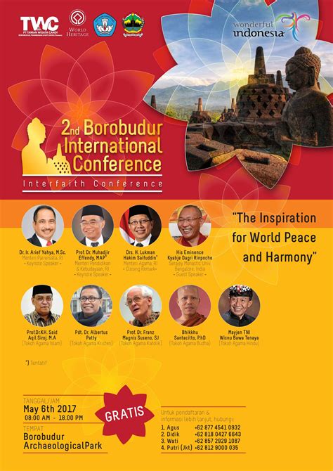 Call center wisata ranu pane : Borobudur International Conference - Taman Wisata Candi