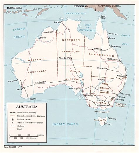 1Up Travel - Maps of Australia.Australia [Political Map] 1977 (156K)