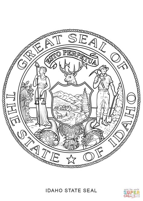 Idaho State Seal coloring page | Free Printable Coloring Pages
