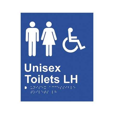 Braille Sign Unisex Access Toilet Lh Polycarbonate H180mm X W180mm