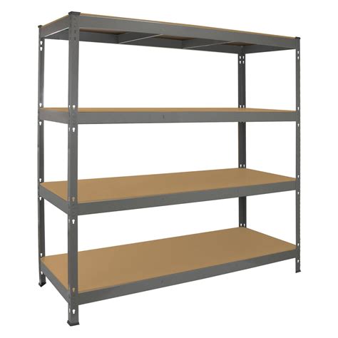 Garage Racking Heavy Duty Shelving 4 Tier Unit Boltless Steel Bay Metal