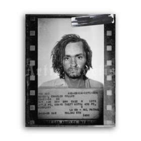 Printable Charles Manson Serial Killer Arrest Mugshot Photo Poster 1
