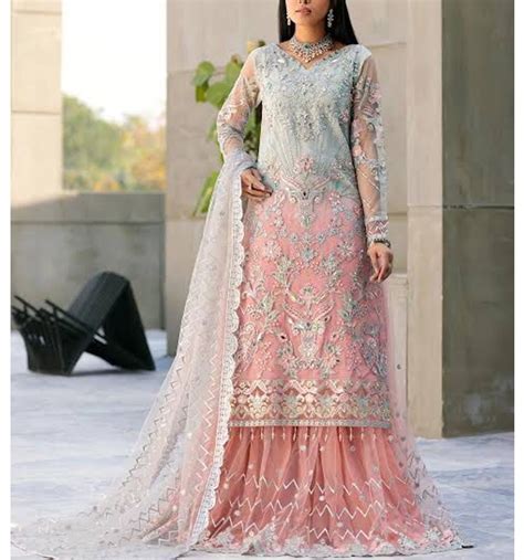 Luxury Heavy Embroidered Net Bridal Dress With Embroidered Net Dupatta