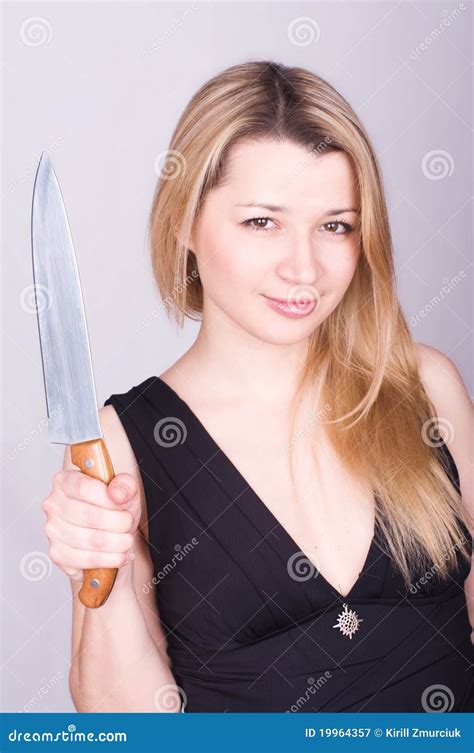 Girl With A Knife Royalty Free Stock Photography Image 19964357