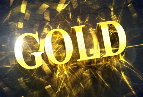 Golden `gold` Word With Caustic Light Stock Illustration Illustration