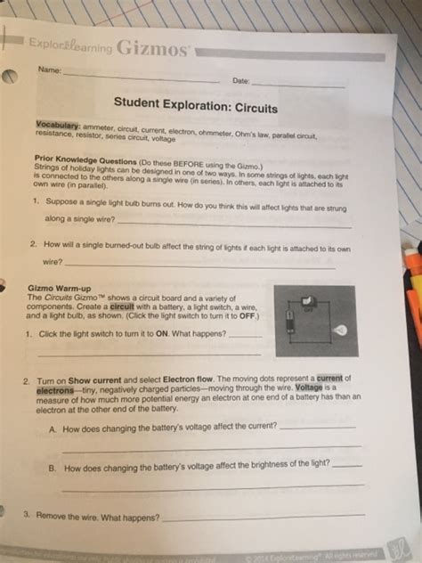 Student exploration gizmo answer key. Student Exploration Circuits | Chegg.com