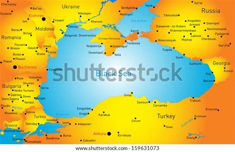 Vector Map Black Sea Region Stock Vector Royalty Free 159631073