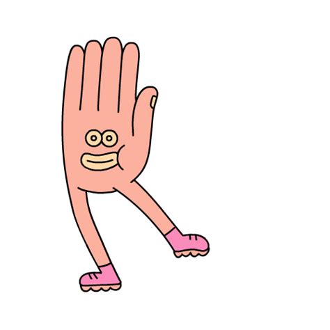 A Cartoon Hand With A Face And Pink Shoes