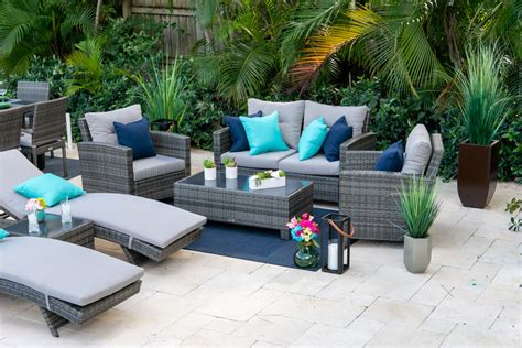 Bari 14 Piece Combination Outdoor Furniture Set In Mixed Gray