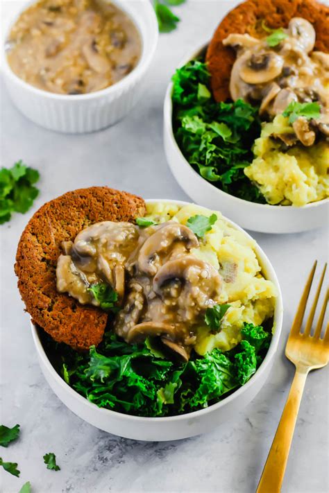Together, bratwurst and mashed potatoes make a simple yet fantastic meal. Vegan Hamburger Steaks with Mashed Potatoes and Mushroom ...