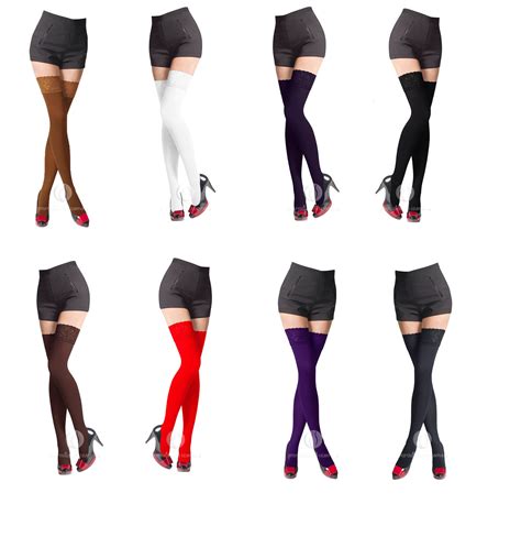 new lace top 80 denier sheer hold ups stockings 9 various colours sizes s xl ebay