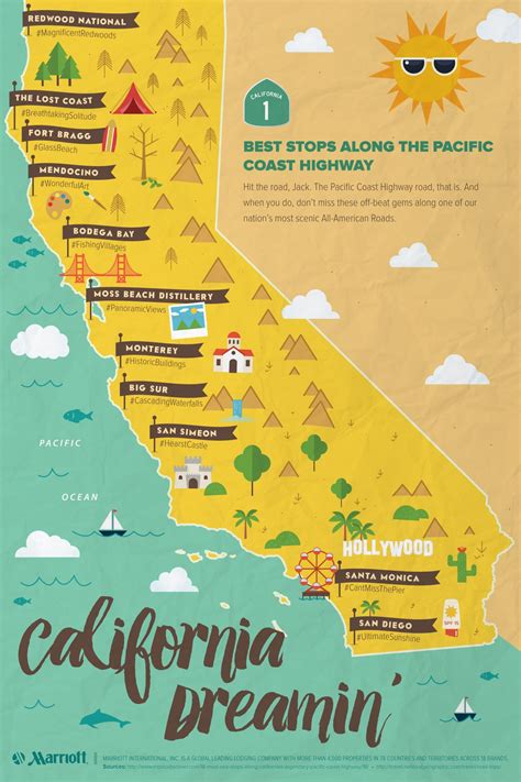 California Highway 1 Road Trip Map Printable Maps