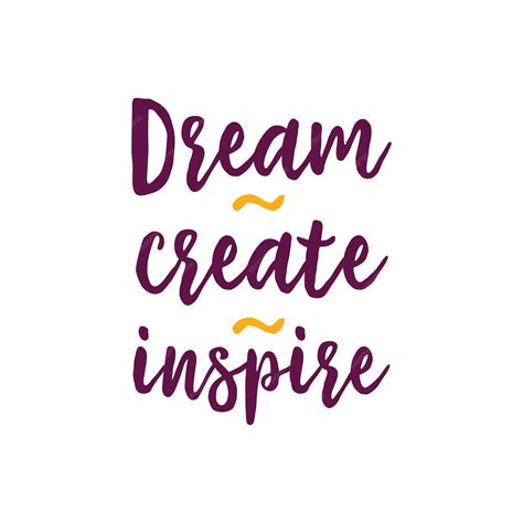 Premium Vector Dream Create Inspire Lettering