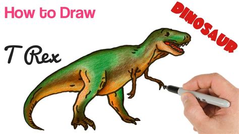 T Rex Drawing For Kids To Begin Drawing A Tyrannosaurus Rex Start With