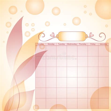 Beautiful Calendar Template With Bubbles Stock Vector Illustration Of