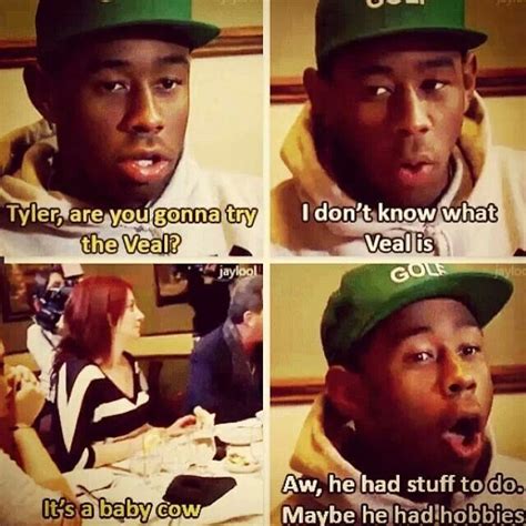 Tyler, the creator says he was driving justin bieber's ferrari this week when it was spotted going way too fast around town. lol Tyler the Creator on The Show with Vinny | Tyler the creator, The creator, Tyler