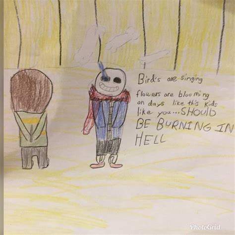 Sans and Chara drawn by my sister! :D | Undertale Amino