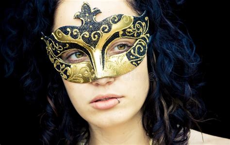 Masked Woman Stock Image Image Of Lady Anonymous Curly 5500221