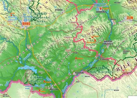 Nástenné Mapy Česká Republika Zemepisná 140x200cm Lamino Lišty