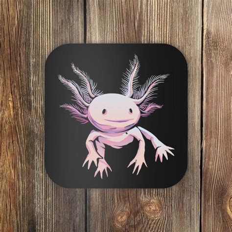 Axolotl Mexican Salamander Drawing Lizard Realistic Axolotl Coaster