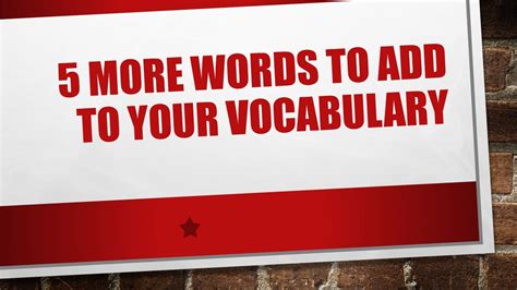 5 New Words To Add To Your Vocabulary Youtube