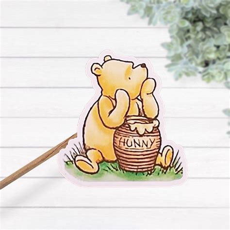 Classic Winnie The Pooh And His Hunny Pot Waterproof Laminated Sticker