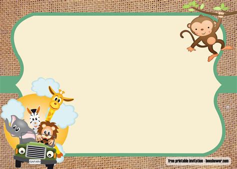 Download FREE Safari theme baby shower invitations Templates | DREVIO