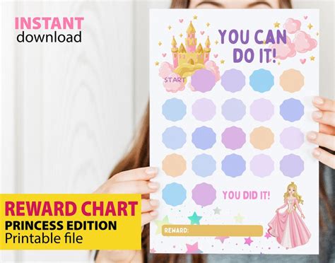 Princess Reward Chart Printable Princess Behavior Chart Daily Chore