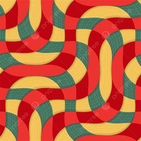 Retro 3d Yellow Red Overlapping Waves With Texture Background Line