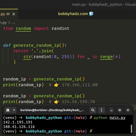 How To Generate A Random Ip Address In Python Bobbyhadz