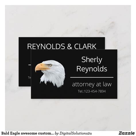 Download artwork template product info make a great first impression for any prospect client or customer with these laminated business cards. Bald Eagle awesome customizable Business Card | Zazzle.com ...