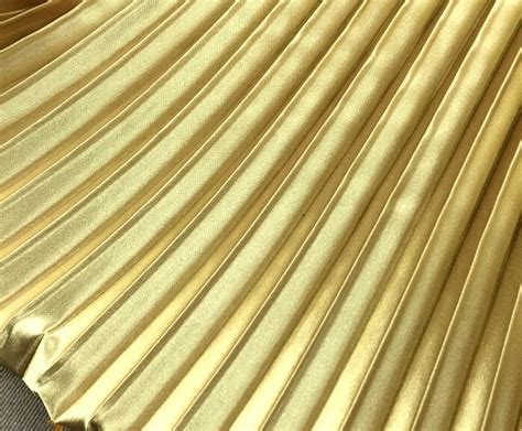 2 Meters 150cm 5905 Width Gold Stripes Accordion Pleated Satin Fabric