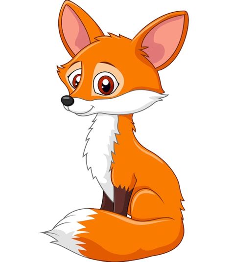Premium Vector | Cartoon funny fox sitting isolated on white background