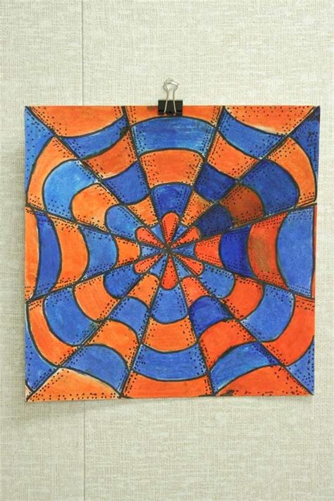 5th Grade Op Art Spider Webs