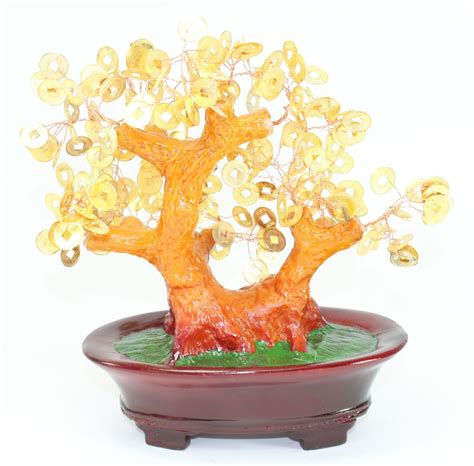 Feng Shui Gold Coins Money Fortune Tree Bonsai Home Decor Wealth