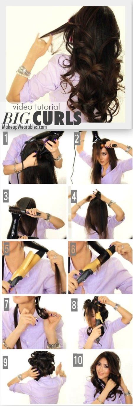 Kim K Big Soft Curls Tutorial How To Blow Out Curl Big Hair