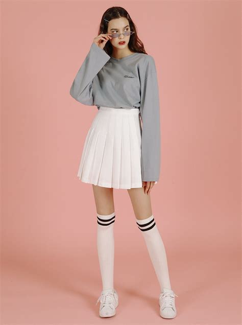 Mini Skirt And Knee Socks Fashion Poses Outfit With Socks Mini Skirts