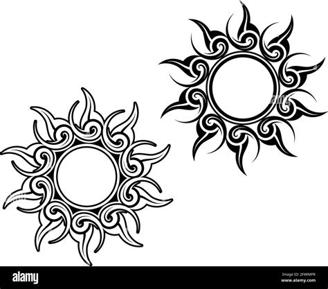 Tribal Tattoo Sun Design Vector Art Illustration Stock Vector Image