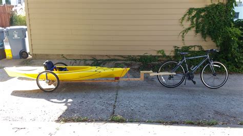 Once you start using one you will never go back to car top carriers, especially if you have a big heavy kayak. On Tues: Information Diy bicycle kayak trailer