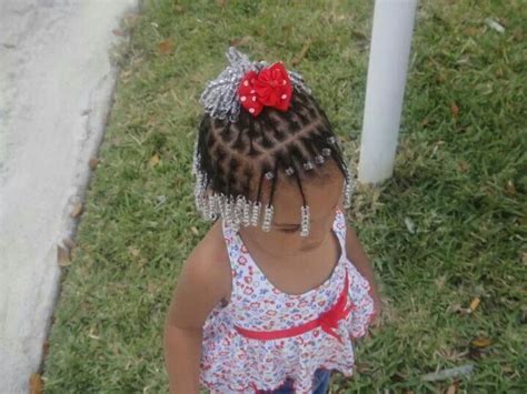 A braided hairstyle is the single best way to let your creativity shine through. My baby box braids/plats and beads | Baby hairstyles ...