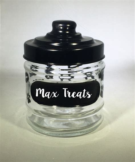 Personalized Glass Jar Glass Storage Jar With Lid Small Dog Treat