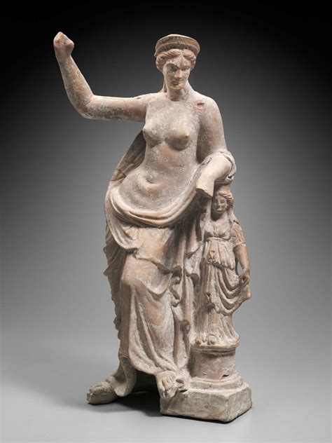 statuette of aphrodite leaning on a small statue museum of fine arts boston