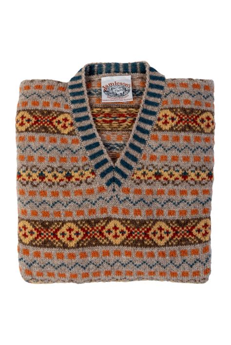 The Prince Of Wales Mens Fair Isle V Neck Jumper — Great English Outdoors