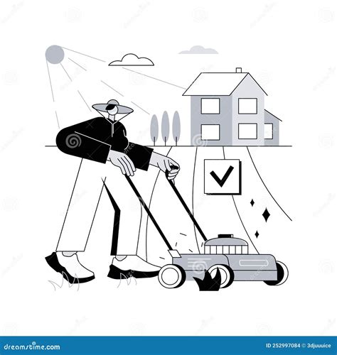 Lawn Mowing Service Abstract Concept Vector Illustration. Stock Vector