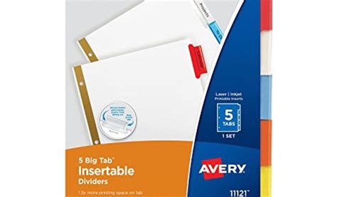 Staples 8 tab template download. Office Depot Divider Templates Avery Big Tab Insertable Dividers 5 Multicolor Tabs 1 ...