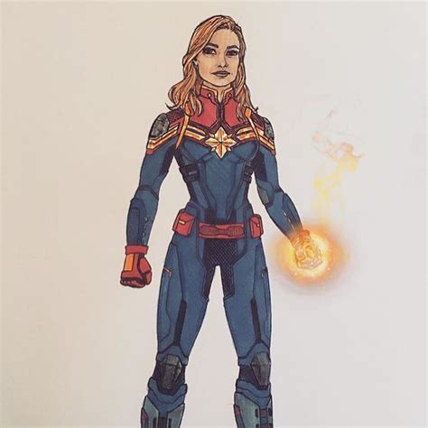 So On The Left Is The Captain Marvel Costume Shown At The Marvel Panel