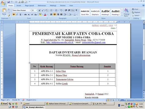 Semoga artikel kami ini dapat bermanfaat bagi penyusunan profil perusahaan anda. Contoh Database Kantor - Contoh 36